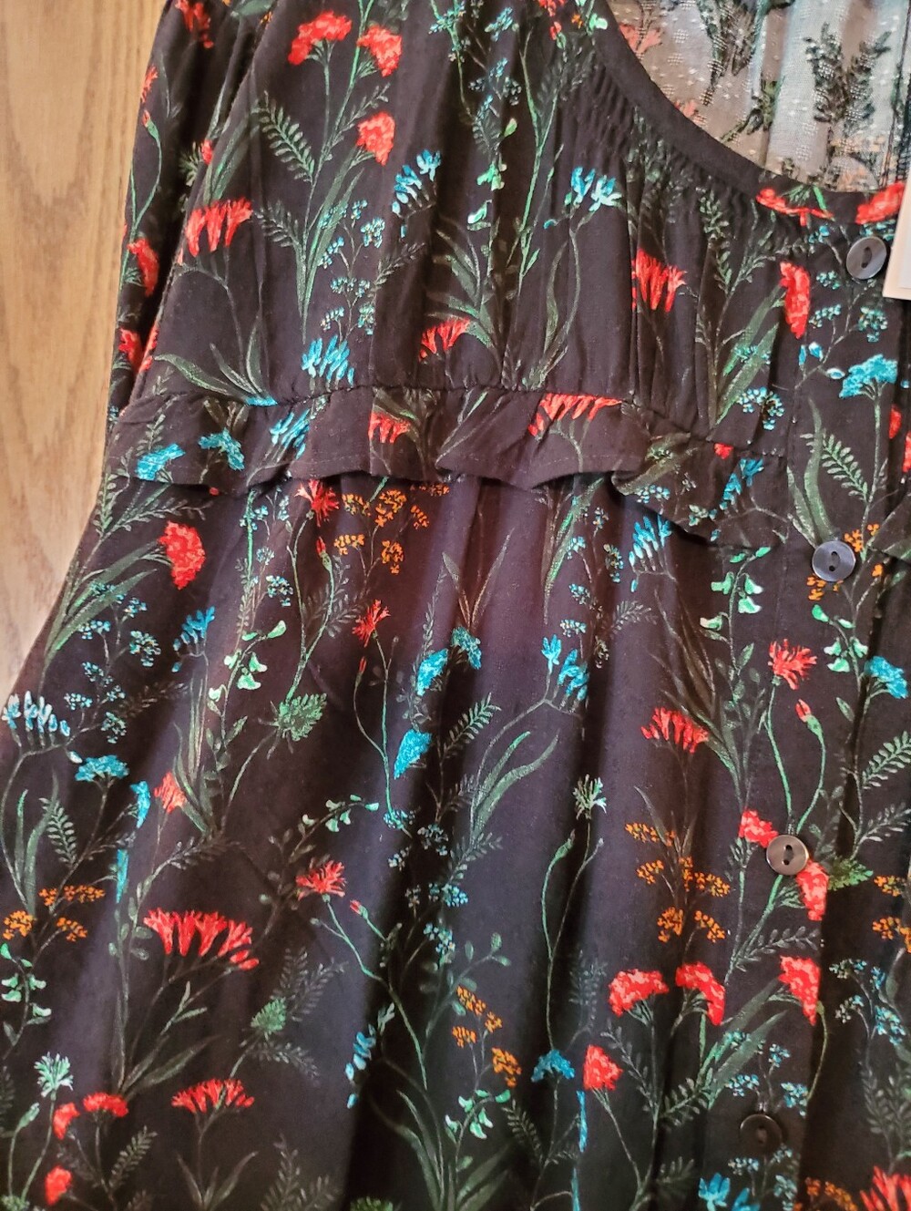 NWT Lane Bryant Floral Long Sleeve Peasant Blouse Boho Cottagecore Size 22. - Picture 2 of 9